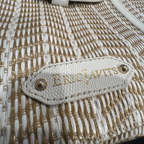 Eric Javits White and Brown Woven Tote - Picture 13 of 13